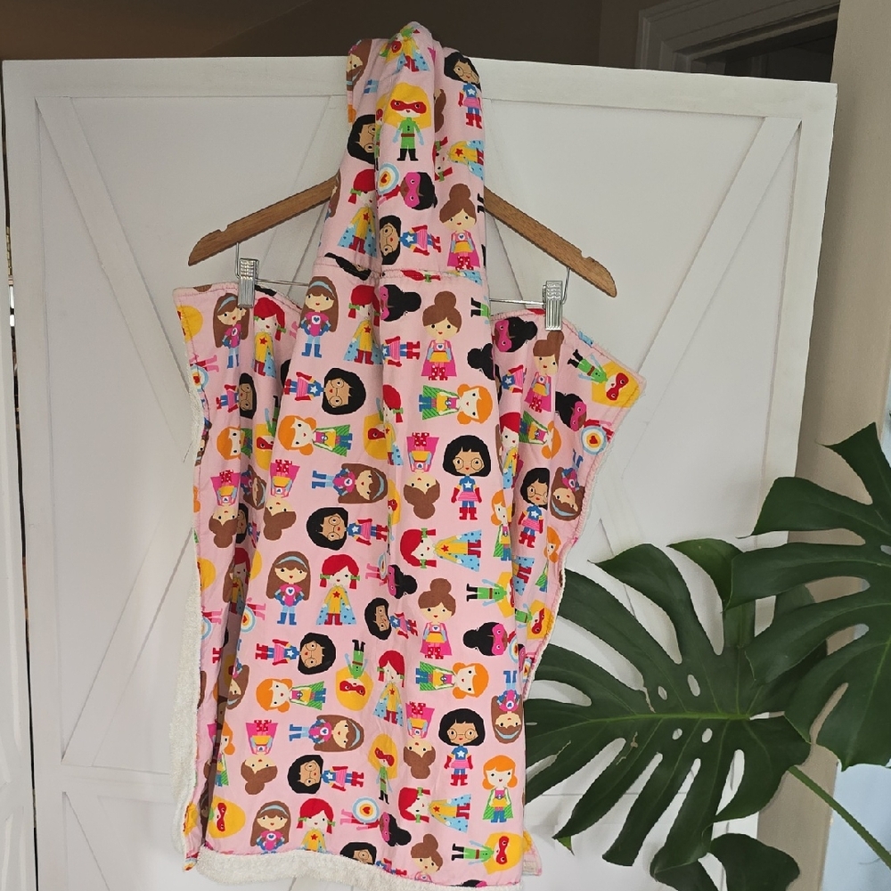 Artisan Kids Large Bath Towel with Colorful Cartoon Characters